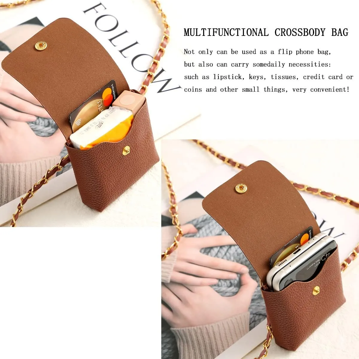 Omio Compatible with Samsung Galaxy Z Flip 5 Case Flip Crossbody Bag Luxury PU Leather Wallet Case with Detachable Lanyard Slim Cute Case for Galaxy Z Flip 5 /Z Flip 4/Z Flip 3 for Women Girls, Green