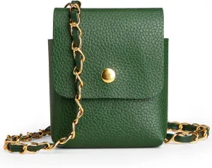 Omio Compatible with Samsung Galaxy Z Flip 5 Case Flip Crossbody Bag Luxury PU Leather Wallet Case with Detachable Lanyard Slim Cute Case for Galaxy Z Flip 5 /Z Flip 4/Z Flip 3 for Women Girls, Green