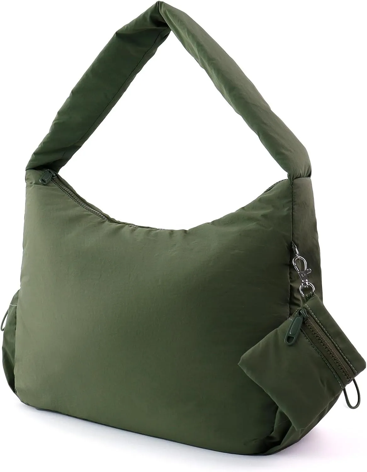 ORAD Nylon Shoulder Bag for Women Puffer Nylon Hobo Purse Lightweight Large Nylon Hobo Handbag Nylon Crescent Bag with Zipper