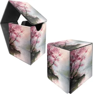 Oriental Flowers Card Commander Deck Box for Trading Cards Storage Box with Strong Magnet Magic Premium Gathering Deck Box Cover for TCG CCG Magic Card