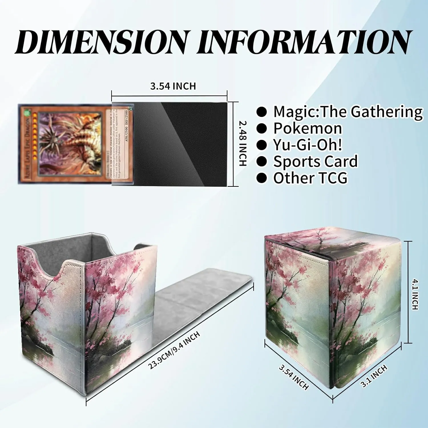 Oriental Flowers Card Commander Deck Box for Trading Cards Storage Box with Strong Magnet Magic Premium Gathering Deck Box Cover for TCG CCG Magic Card