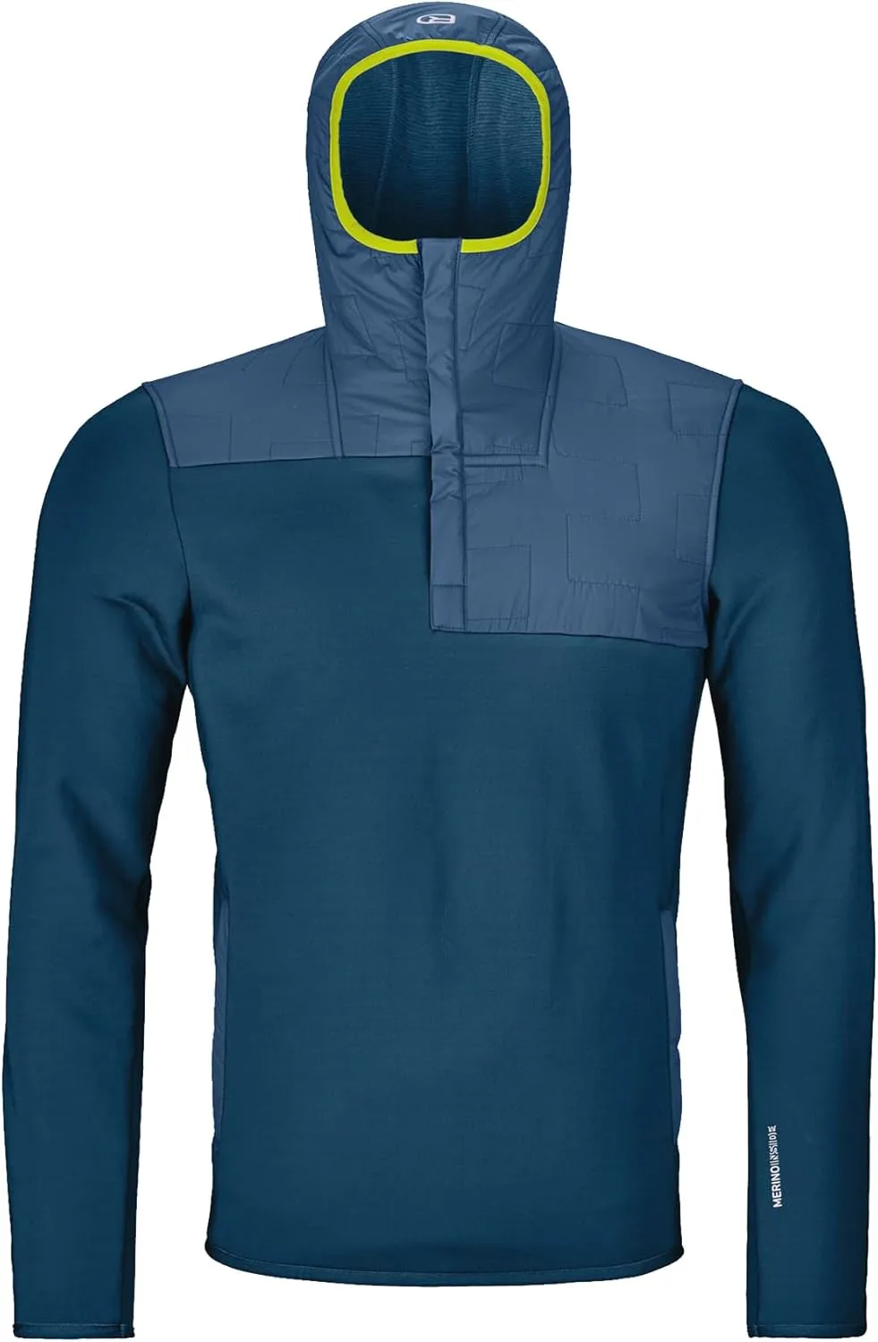 Ortovox Men’s Fleece Plus Anorak, High-Performance Merino Wool Pull-Over Hooded Jacket, Freeride, Mountaineering & Ski Tours