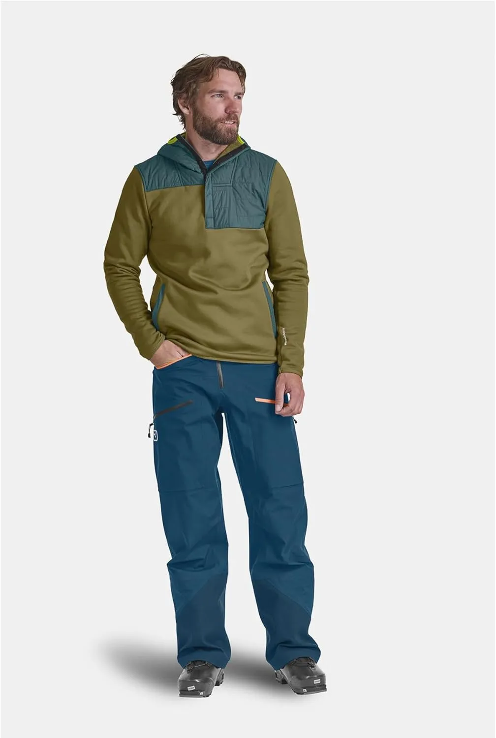 Ortovox Men’s Fleece Plus Anorak, High-Performance Merino Wool Pull-Over Hooded Jacket, Freeride, Mountaineering & Ski Tours
