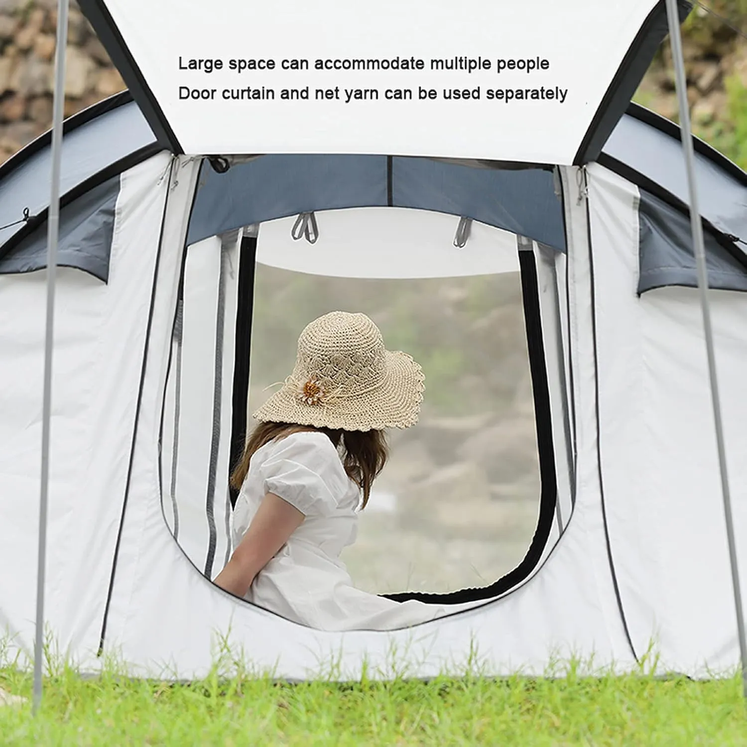 Outdoor Camping Thickened Rain-Proof Automatic Park Beach Picnic Portable Foldable Quick-Open Camping Tent Hopeful, 250*150*115CM