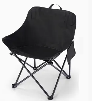 Outdoor Portable Folding Camping Chair Heavy Duty Lawn Chairs with with Carry Bag, for Fishing, Hiking, Picnic, Backpacking, Beach, for Adults Support 220 LBS(Black)
