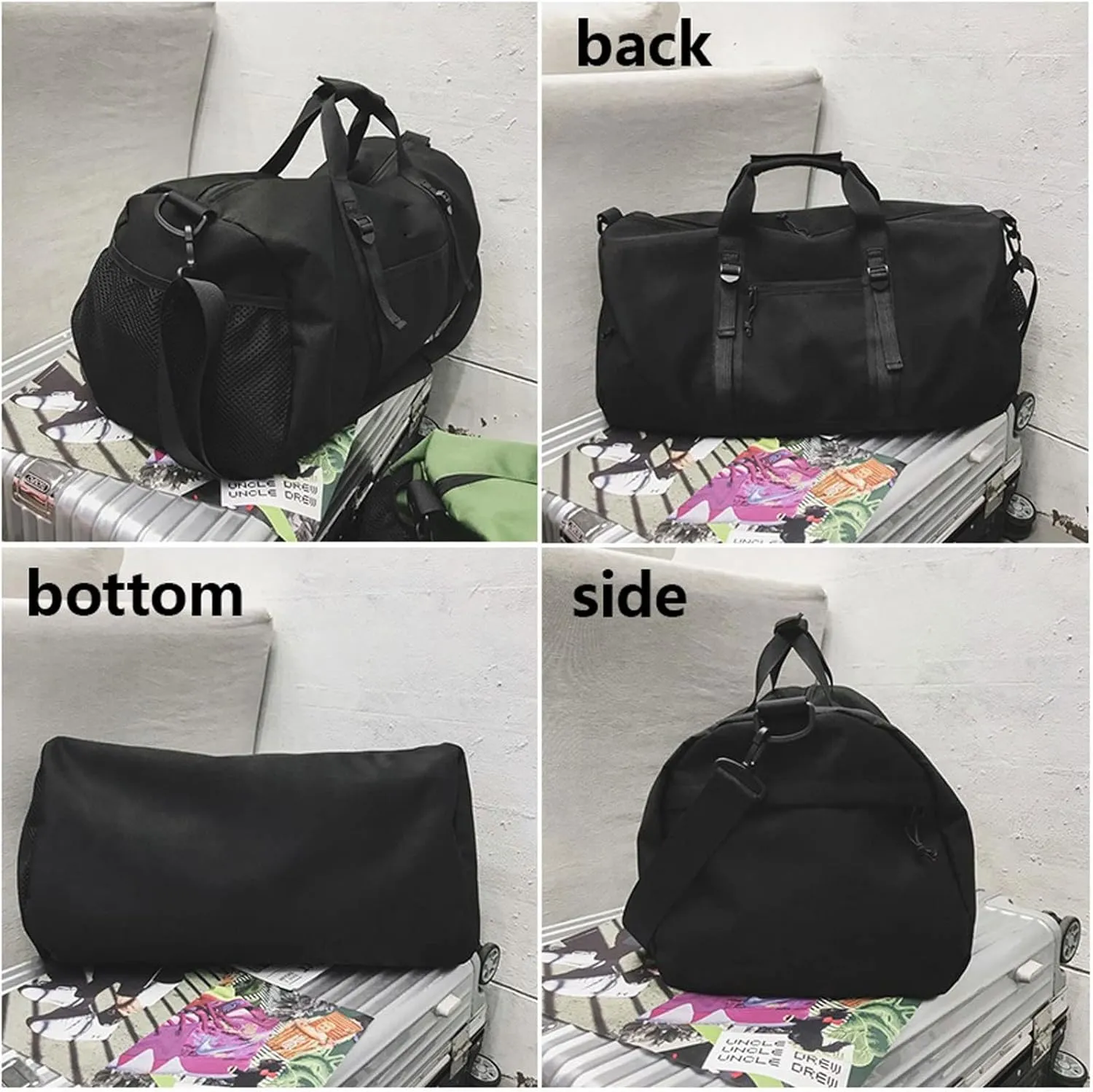 Outdoor waterproof oxford sports bag men's women's training fitness travel handbag yoga mat bag (Green)
