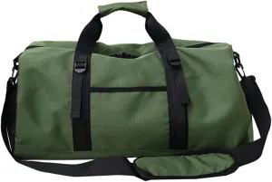 Outdoor waterproof oxford sports bag men's women's training fitness travel handbag yoga mat bag (Green)