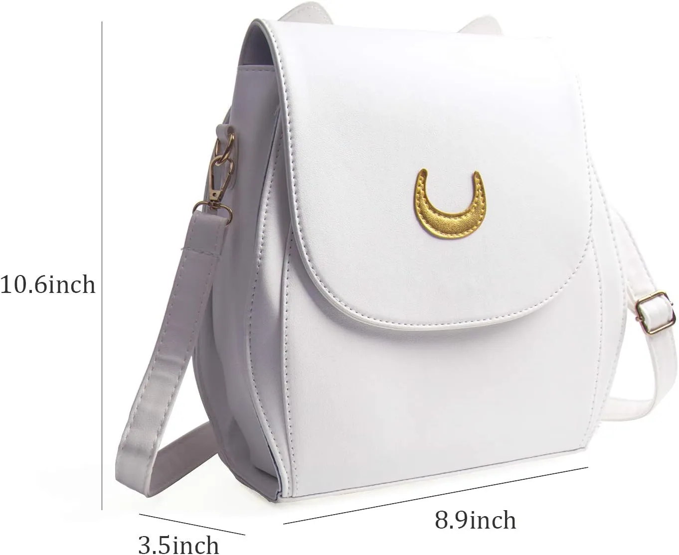 Oweisong Women Moon Sailor Purses and Handbags Cute Cat Anime Backpack Fashion Sparkling Satchel Tote Shoulder Bag
