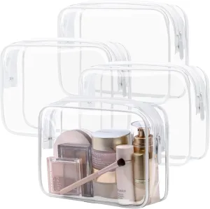 PACKISM Clear Makeup Bag - 2 Packs TSA Approved Toiletry Bag for Women Quart Size Travel Bag TSA Approved, Clear Toiletry Bags for Traveling