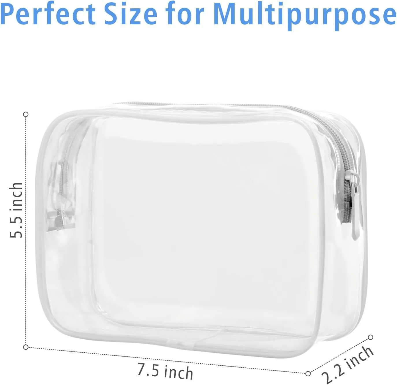PACKISM Clear Makeup Bag - 2 Packs TSA Approved Toiletry Bag for Women Quart Size Travel Bag TSA Approved, Clear Toiletry Bags for Traveling