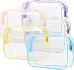 PACKISM Clear Makeup Bag - 2 Packs TSA Approved Toiletry Bag for Women Quart Size Travel Bag TSA Approved, Clear Toiletry Bags for Traveling