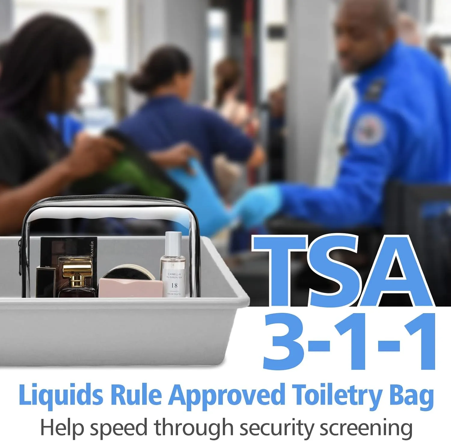PACKISM Clear Makeup Bag - 2 Packs TSA Approved Toiletry Bag for Women Quart Size Travel Bag TSA Approved, Clear Toiletry Bags for Traveling