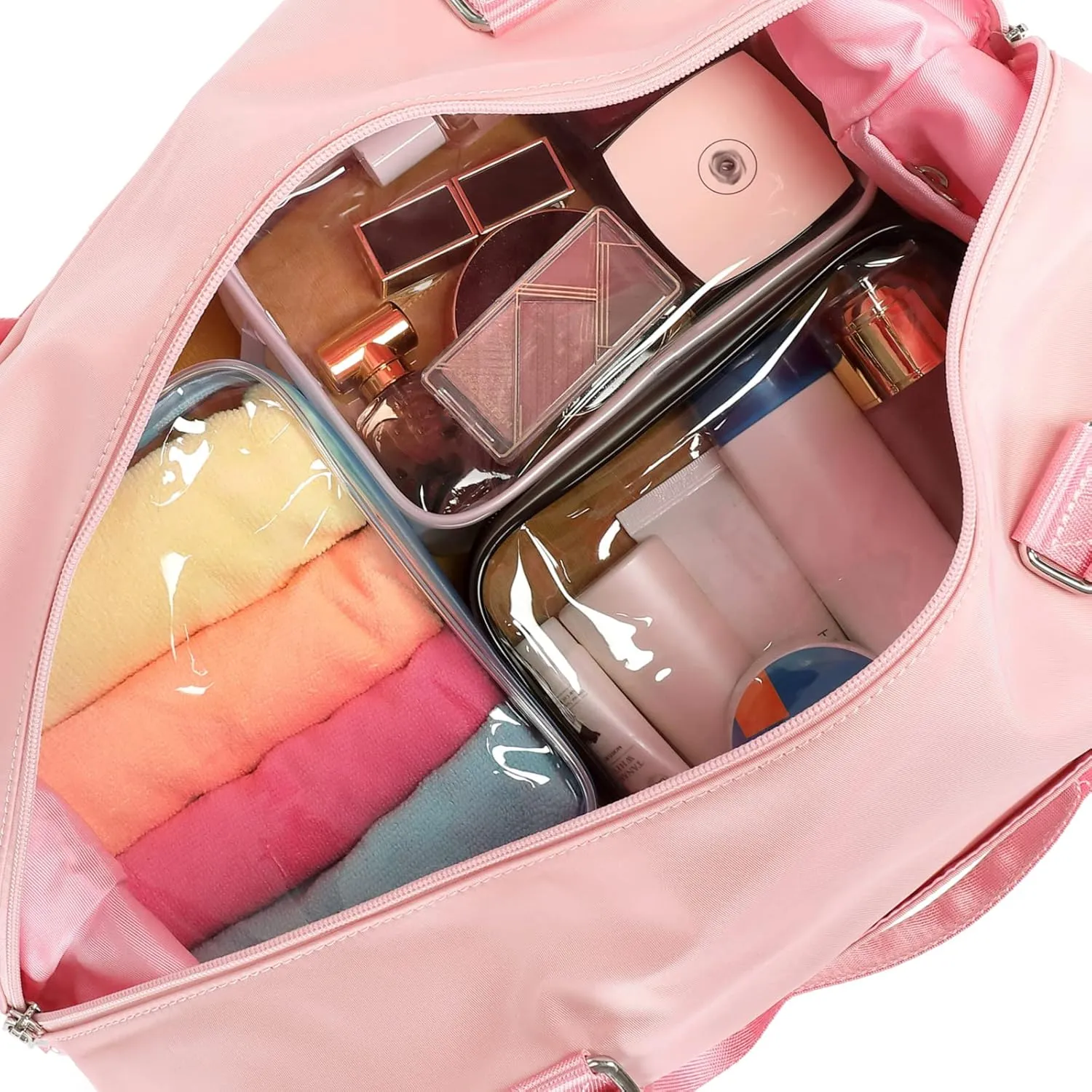 PACKISM Clear Toiletry Bag - 3 Pack TSA Approved Toiletry Bag Quart Size Bag, Travel Makeup Cosmetic Bag for Women, Carry on Airport Airline Compliant Bag, White