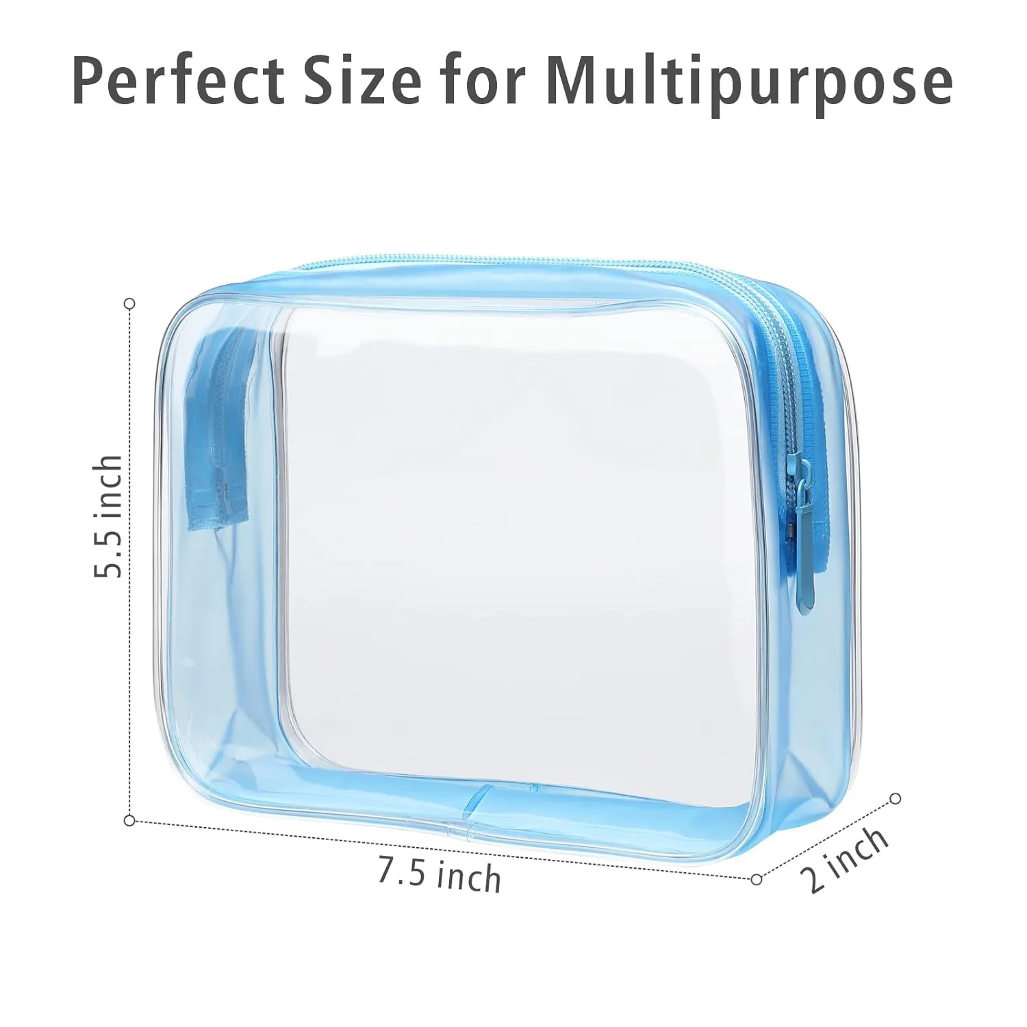 PACKISM Clear Toiletry Bag - 3 Pack TSA Approved Toiletry Bag Quart Size Bag, Travel Makeup Cosmetic Bag for Women Men, Carry on Airport Airline Compliant Bag, Black-Blue-White