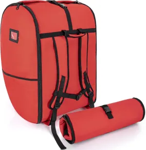 Padded Car Seat Travel Bag Compatible with Doona, Infant Car Seat Travel Bag, Foldable Car Seat Stroller Gate Check Bag for Airplane (Red)