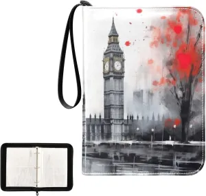Paint London Card Binder 4-Pocket, 400 Pockets Trading Cards Holder Games Card Albums Storage Organizer Case for Football, Baseball Cards