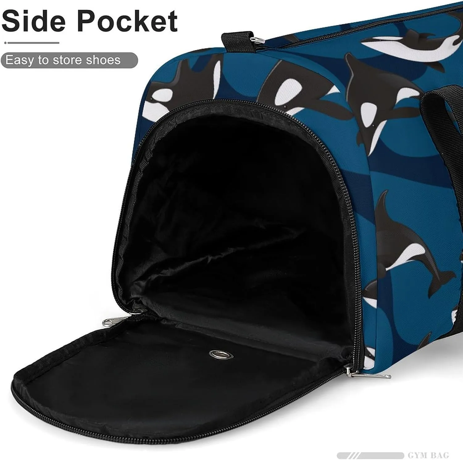 Paisley Navy Blue Pattern Fitness Bag with Large Capacity Backpack And Waterproof Bag