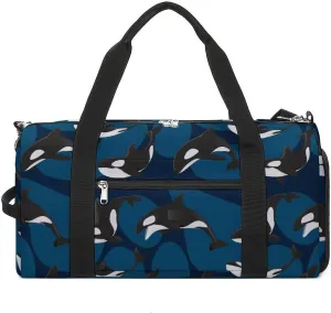 Paisley Navy Blue Pattern Fitness Bag with Large Capacity Backpack And Waterproof Bag