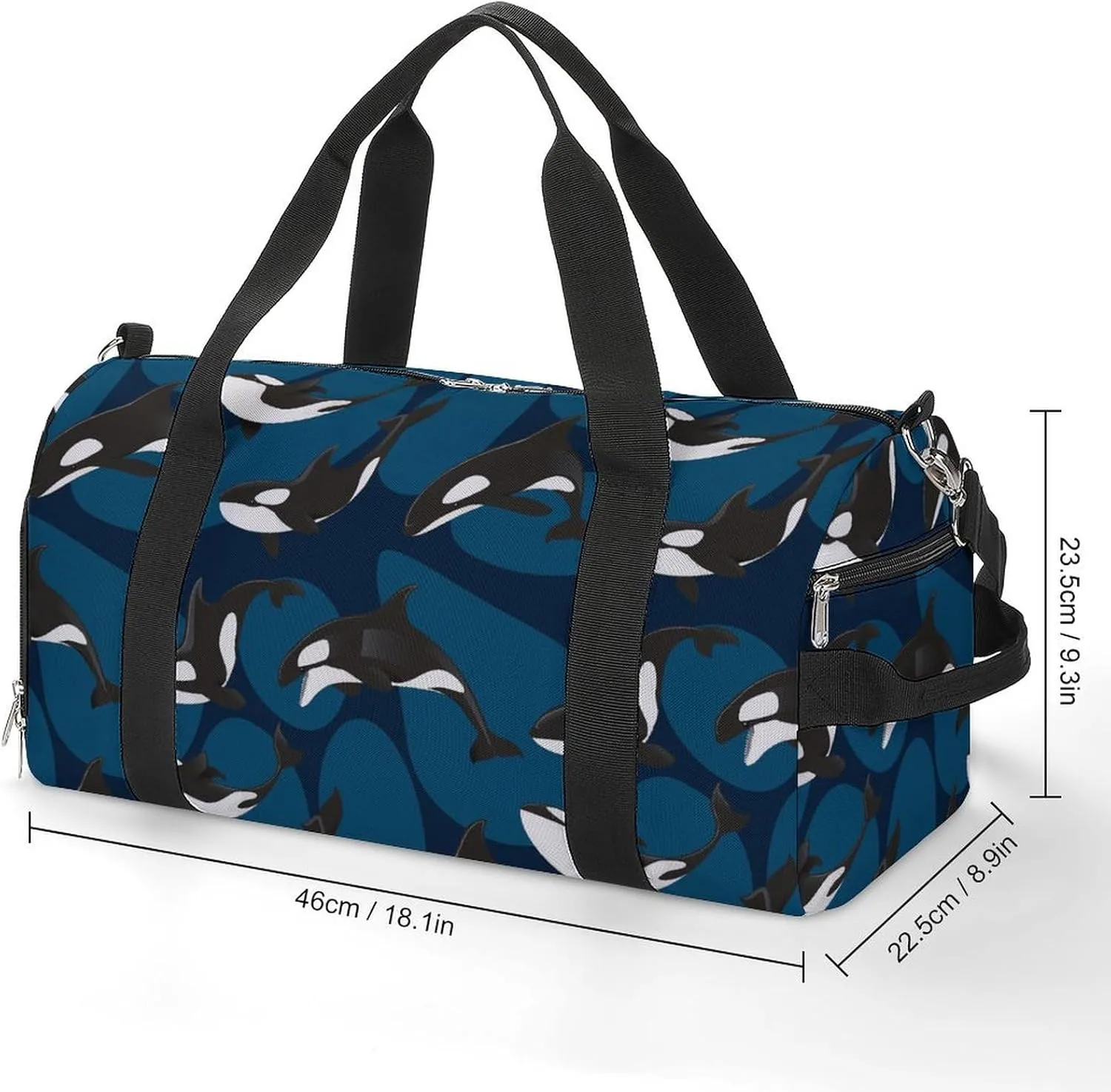 Paisley Navy Blue Pattern Fitness Bag with Large Capacity Backpack And Waterproof Bag