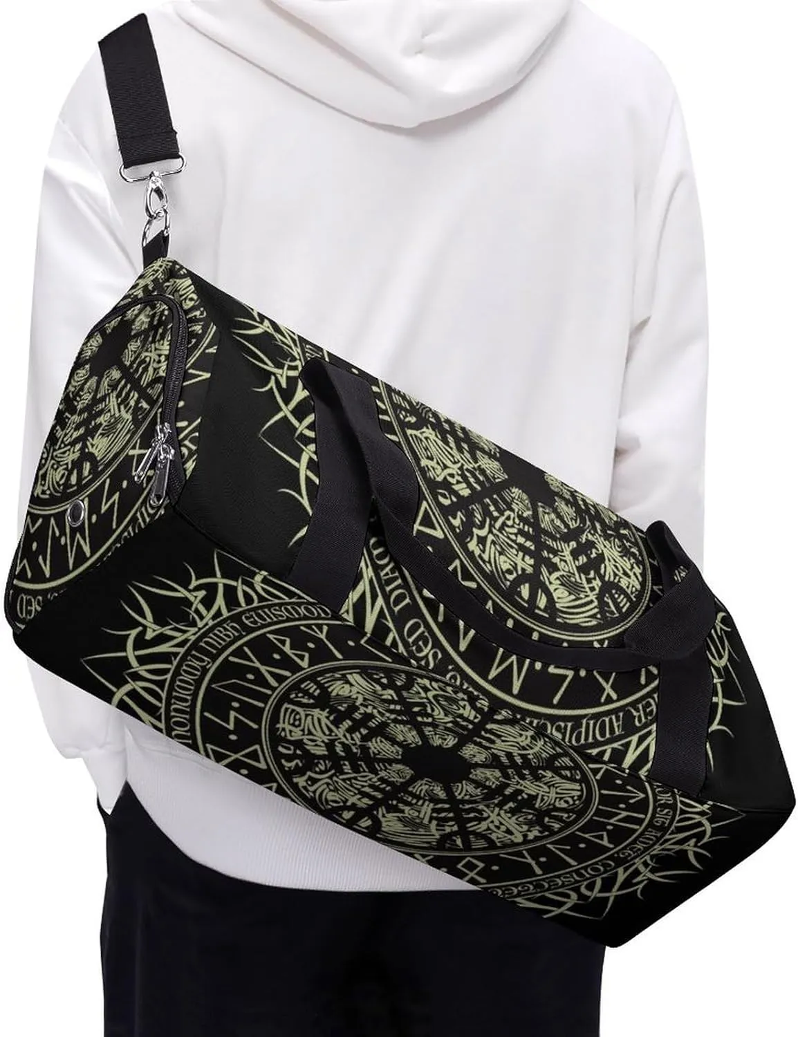 Paisley Navy Blue Pattern Fitness Bag with Large Capacity Backpack And Waterproof Bag