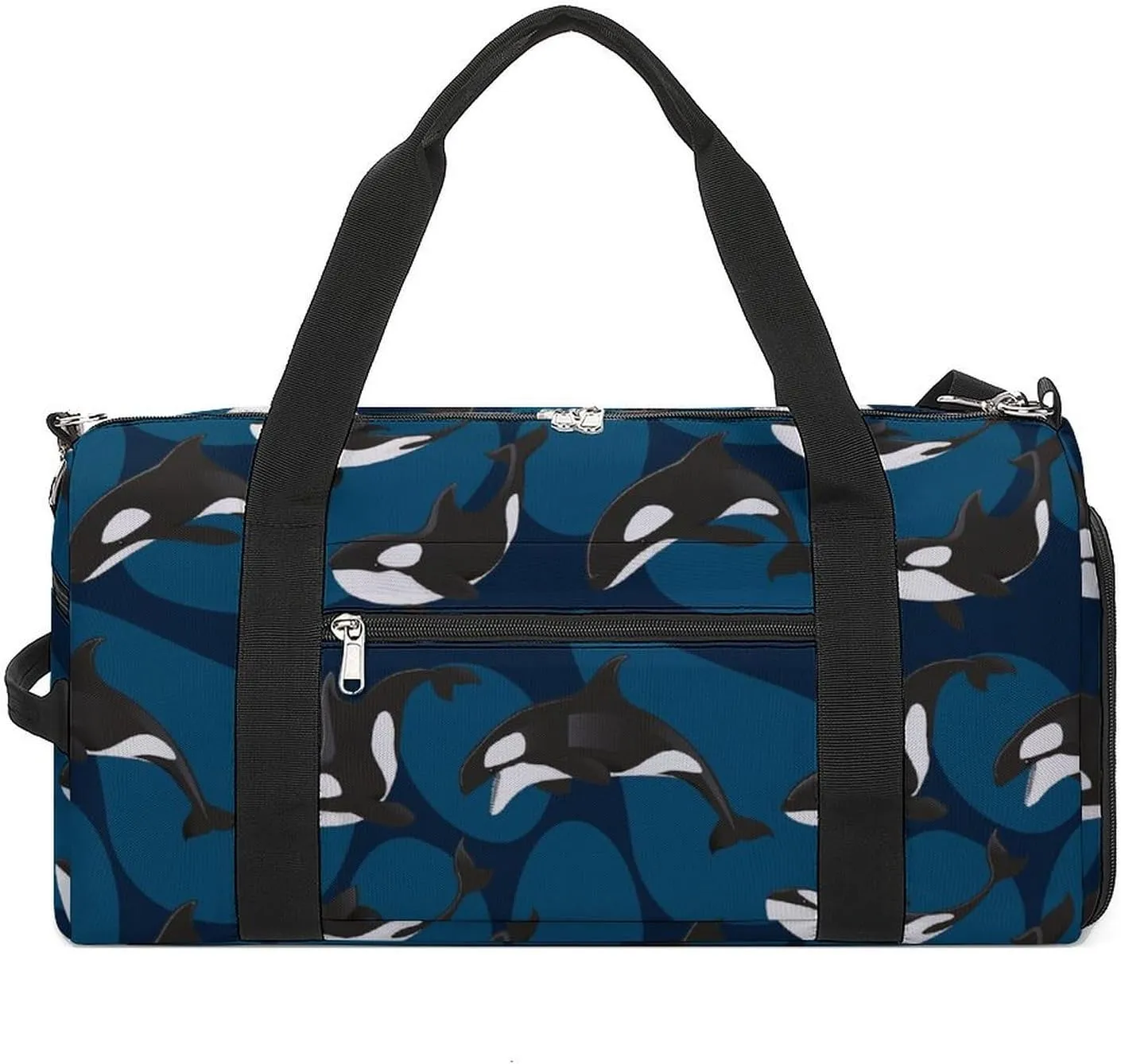 Paisley Navy Blue Pattern Fitness Bag with Large Capacity Backpack And Waterproof Bag