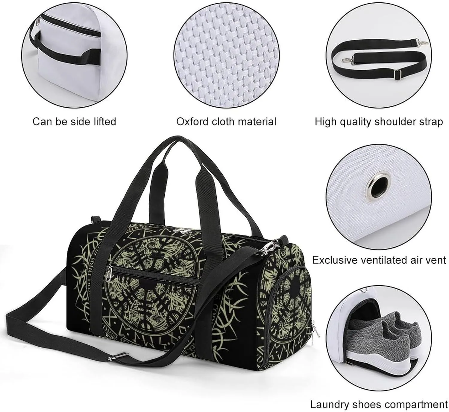 Paisley Navy Blue Pattern Fitness Bag with Large Capacity Backpack And Waterproof Bag