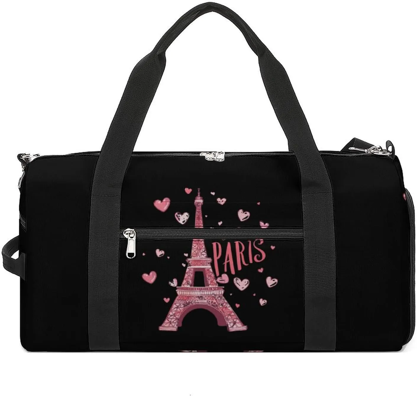 Paris France Eiffel Tower Souvenir Gym Bag for Men Women Lightweight Duffel Bag Sports Workout Bag for Travel Yoga