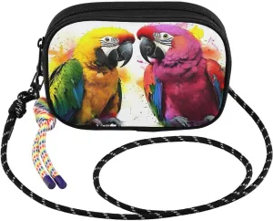 Parrot Watercolor Colors Crossbody Bag for Women Cell Phone Purses Women's Small Shoulder Handbags Wallet Purse with Strap