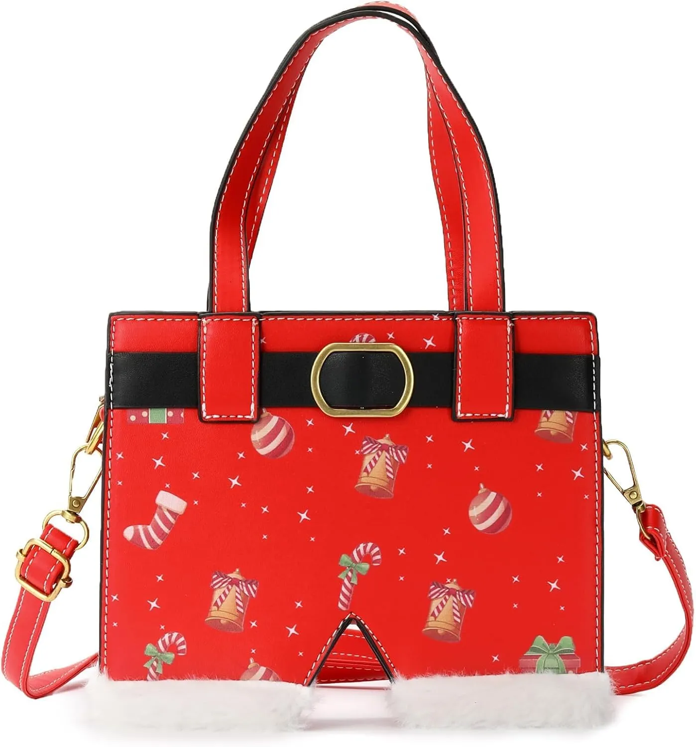 party greeting Santa Crossbody Purse for Women Christmas Santa Pants Shaped Ladies Xmas Shoulder Bag for Merry Christmas Gift