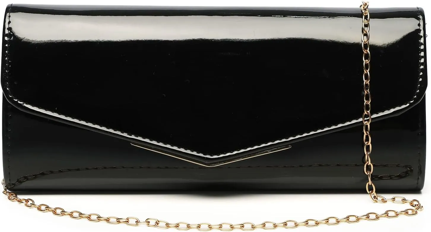 Patent Leather Envelope Clutch Womens Evening Handbag Stylish Crossbody Shoulder Bag Purse for Christmas Wedding Party Prom