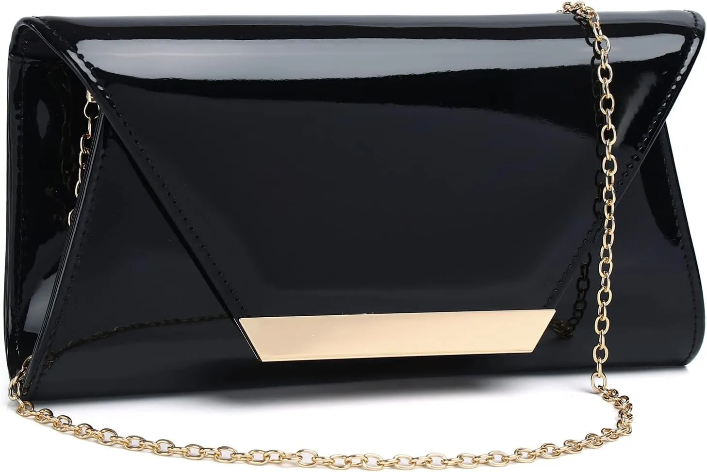 Patent Leather Envelope Clutch Womens Evening Handbag Stylish Shoulder Bag Purse for Christmas Wedding Party Prom