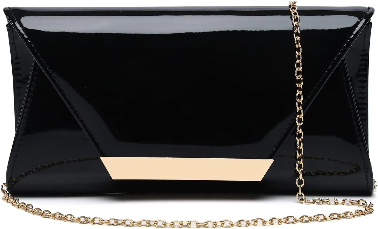 Patent Leather Envelope Clutch Womens Evening Handbag Stylish Shoulder Bag Purse for Christmas Wedding Party Prom