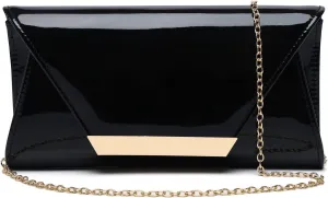 Patent Leather Envelope Clutch Womens Evening Handbag Stylish Shoulder Bag Purse for Christmas Wedding Party Prom