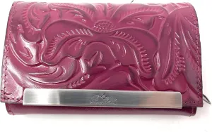Patricia Nash Tooled Leather Cametti Trifold Wallet, Magenta