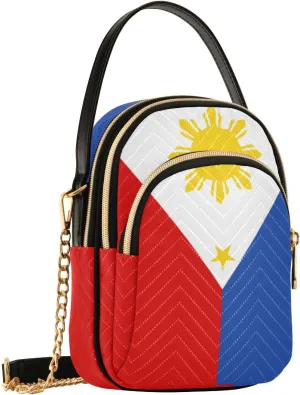 Patriot Cell Phone Purse Philippines Flag Crossbody Handbag Durable Shoulder Bag Sturdy Travel Pouch Compact Chic Bag for Women Everyday Use Country Flag Holiday Birthday Gift