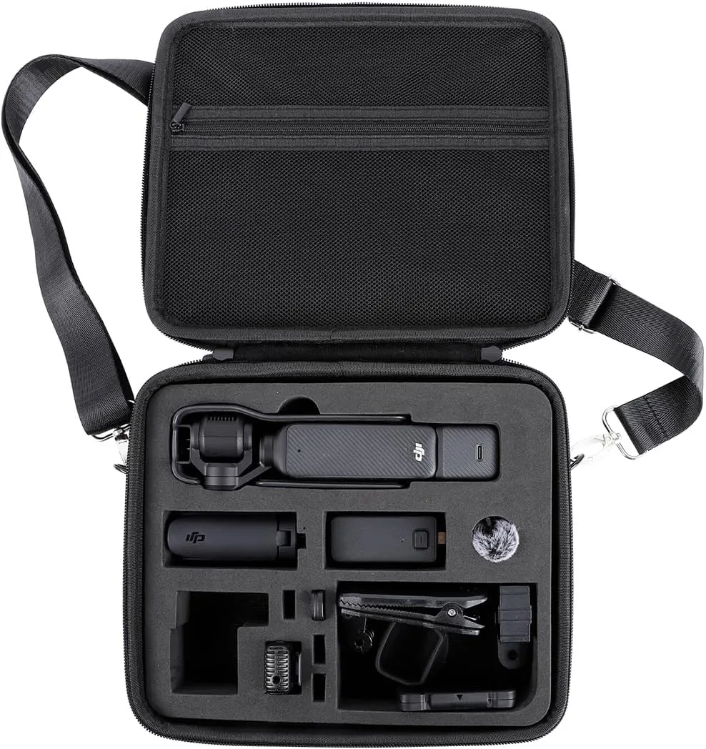 PellKing Osmo Pocket 3 Case, Portable PU Storage Protective Bag for DJI Osmo Pocket 3 Creator Combo Accessories