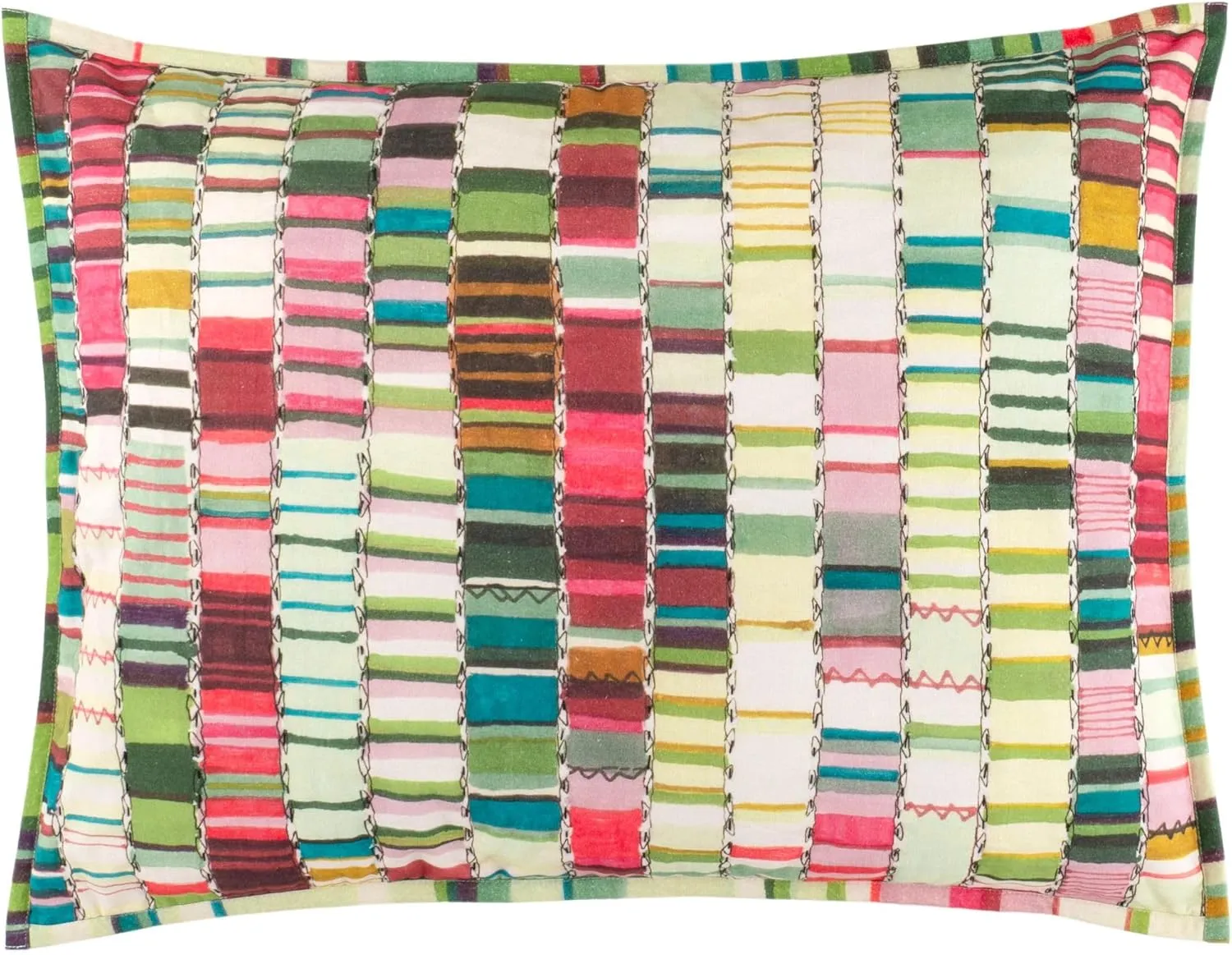 Penelope Stripe Multi Coverlet Sham, Standard Size, Multi Stripe Pattern
