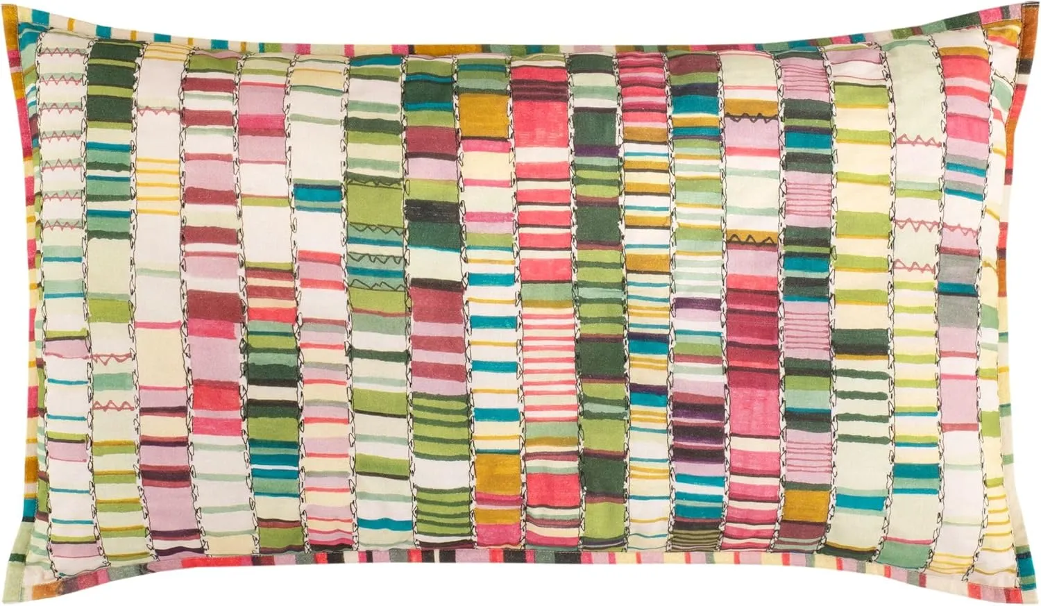 Penelope Stripe Multi Coverlet Sham, Standard Size, Multi Stripe Pattern