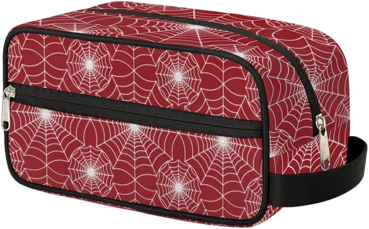 Personalized Custom Spider Web Make Up Organizer Travel Toiletry Bag - Red for Boys - Christmas, Birthday