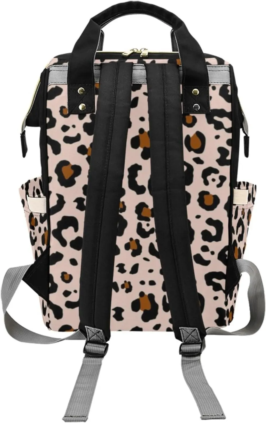 Personalized Diaper Bag with Name for Baby Girls, Custom Leopard Print Diaper Backpack, Mummy Nursing Baby Bags, Casual Shoulders Bag Daypack Travel Bag for Mom, Gifts for Mother's Day