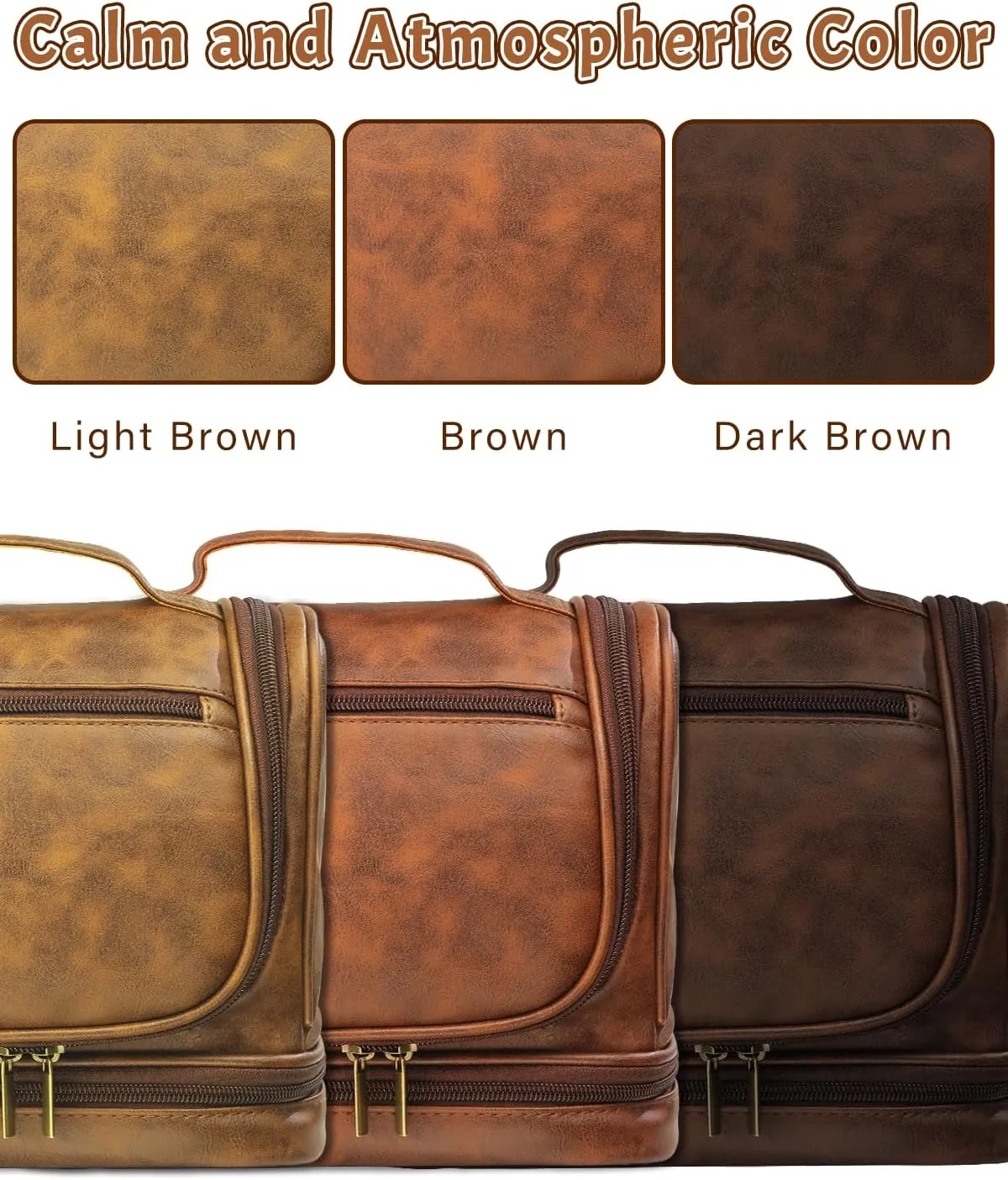 Personalized toiletry Bag for Men, Father's Day Gifts, Custom Engraved Leather Toiletry Organizer, Waterproof Dopp Kit & Gifts for Dad, Husband, Groomsmen