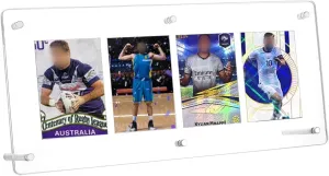 PH PandaHall 4-Slot Acrylic Trading Card Display Case Clear Baseball Cards Display Frame Collectibles Sports Card Stands Cards Displaying Wall with Screw for Pictures Photo Storage Displaying