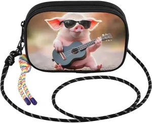 Pig Guitar Cute Small Crossbody Bags for Women Cell Phone Purses Women's Shoulder Handbag Wallet Purse
