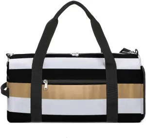 Pink Black Gray Argyle Portable Large Capacity Fully Printed Fitness Bag Unisex