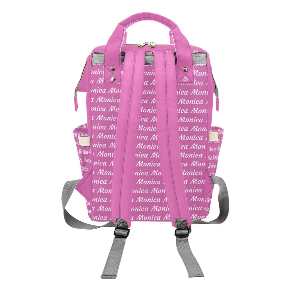 Pink White Love Diaper Bags Personalized Backpack Travel Customized Name Women Handbag Knapsack Tote Bag