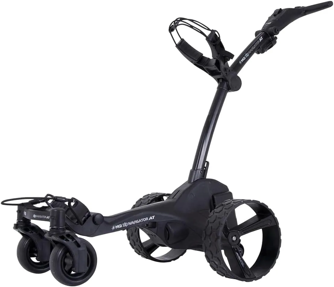 PlayBetter MGI Zip Navigator All Terrain at (2024 Version) Electric Golf Cart Bundle | 36 Hole Lithium Battery with Remote Control | with Holders for Drink, Umbrella, & GPS-Phone