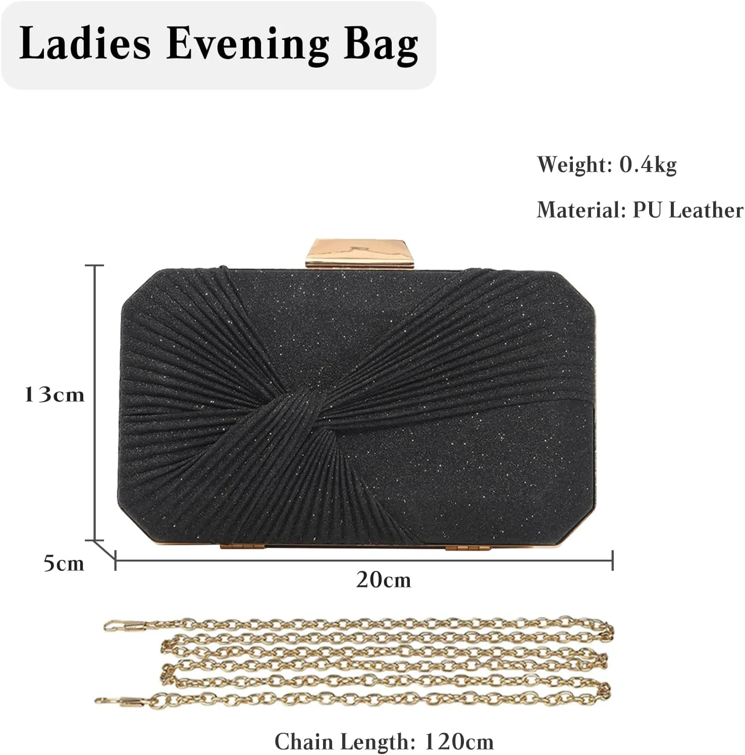 Pleated Evening Bag Sparkly Sequin Clutch Bag for Women Sparkly Handbag Bridal Wedding Purse Elegant Crossbody Bag