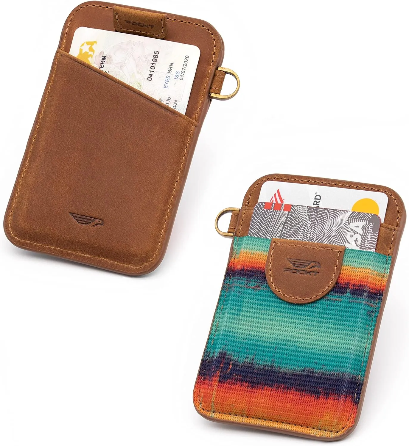 POCKT Slim Card Holder Wallet For Men and Women - Minimalist Front Pocket Wallet Elastic Credit Card Holder Genuine Leather RFID Blocking Card Case Wallets | Grunge