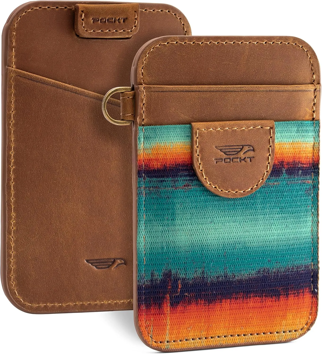 POCKT Slim Card Holder Wallet For Men and Women - Minimalist Front Pocket Wallet Elastic Credit Card Holder Genuine Leather RFID Blocking Card Case Wallets | Grunge