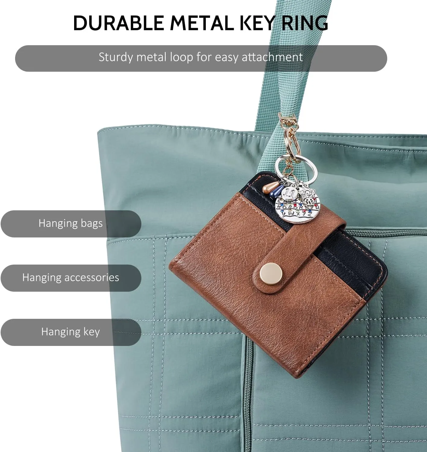 POIUGOYA Slim Wallet for Women,RFID Blocking Bifold Credit Card Holder with Zipper Coin Pocket,ID Window,Keychain